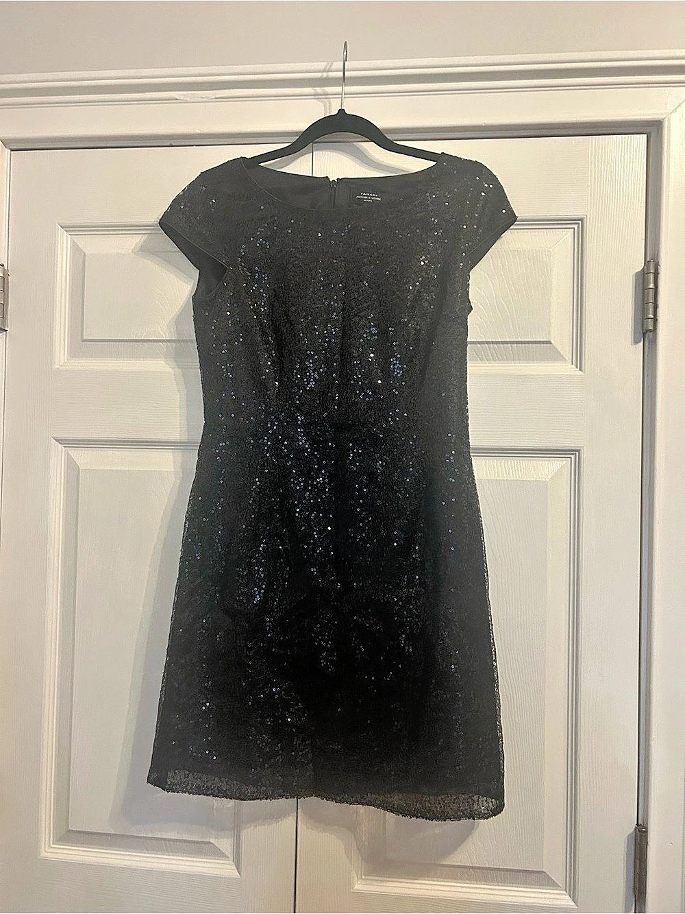 Tahari Arthur S. Levine Sequin Mini Dress in Black Size 4P Like New